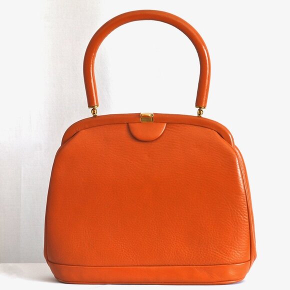 Paris Sac de Dame Handbags - Paris Sac De Dame 1960's Leather Bag With Leather Wrapped Handle - France